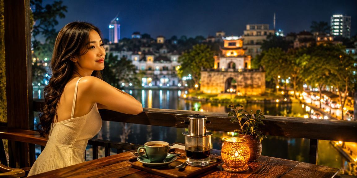 Người dùng tại Hà Nội đọc hướng dẫn FAQ bên ly cà phê